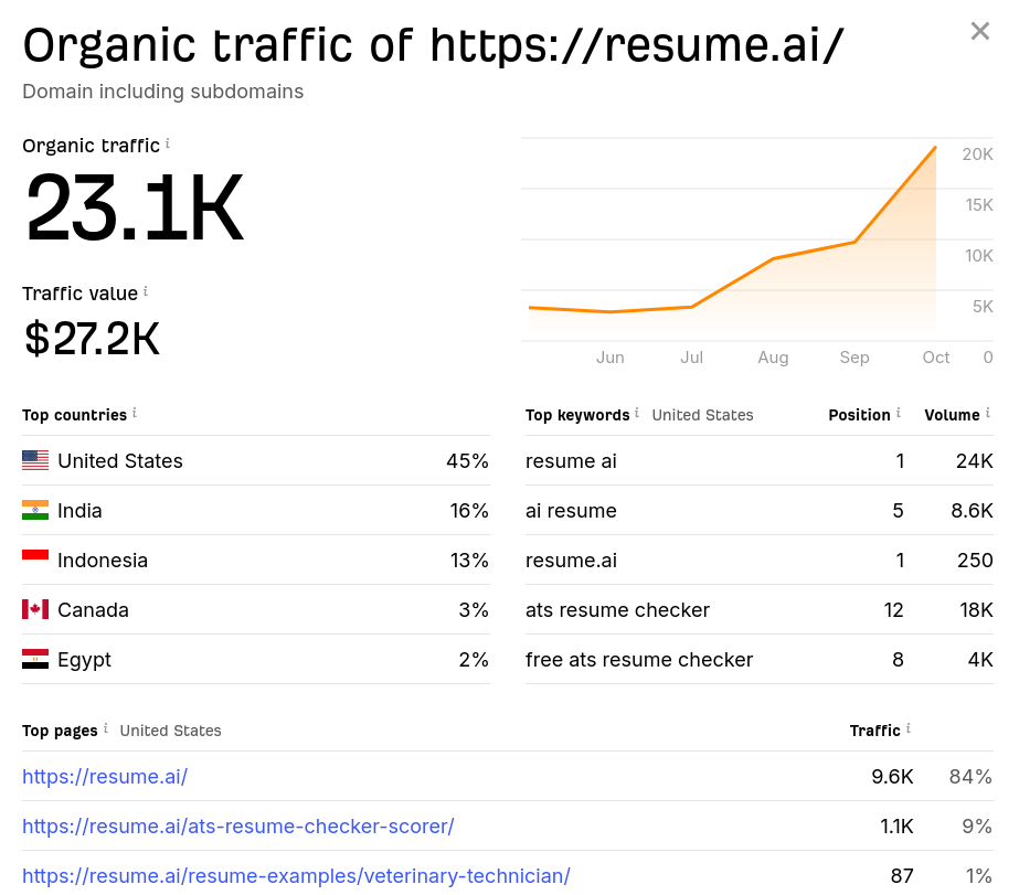 Resume.ai Statistics